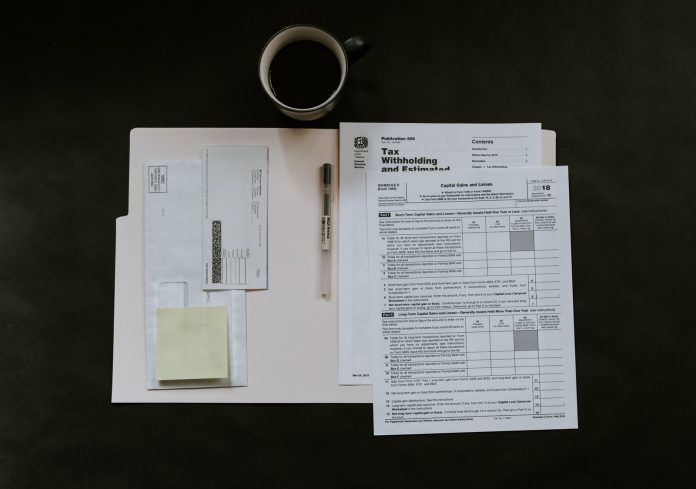 white printed irs documents