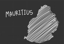 Can I Open A Bank Account in Mauritius As A Foreign Citizen? Yes, but… Mauritius map freehand sketch on black background